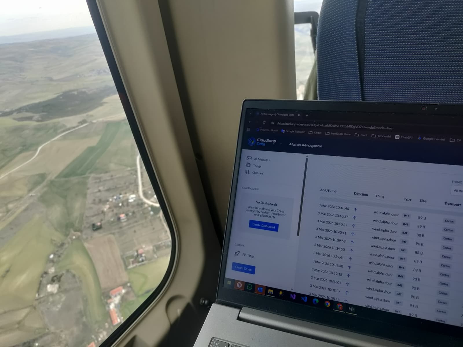 Telemetry — Live, mid-flight
