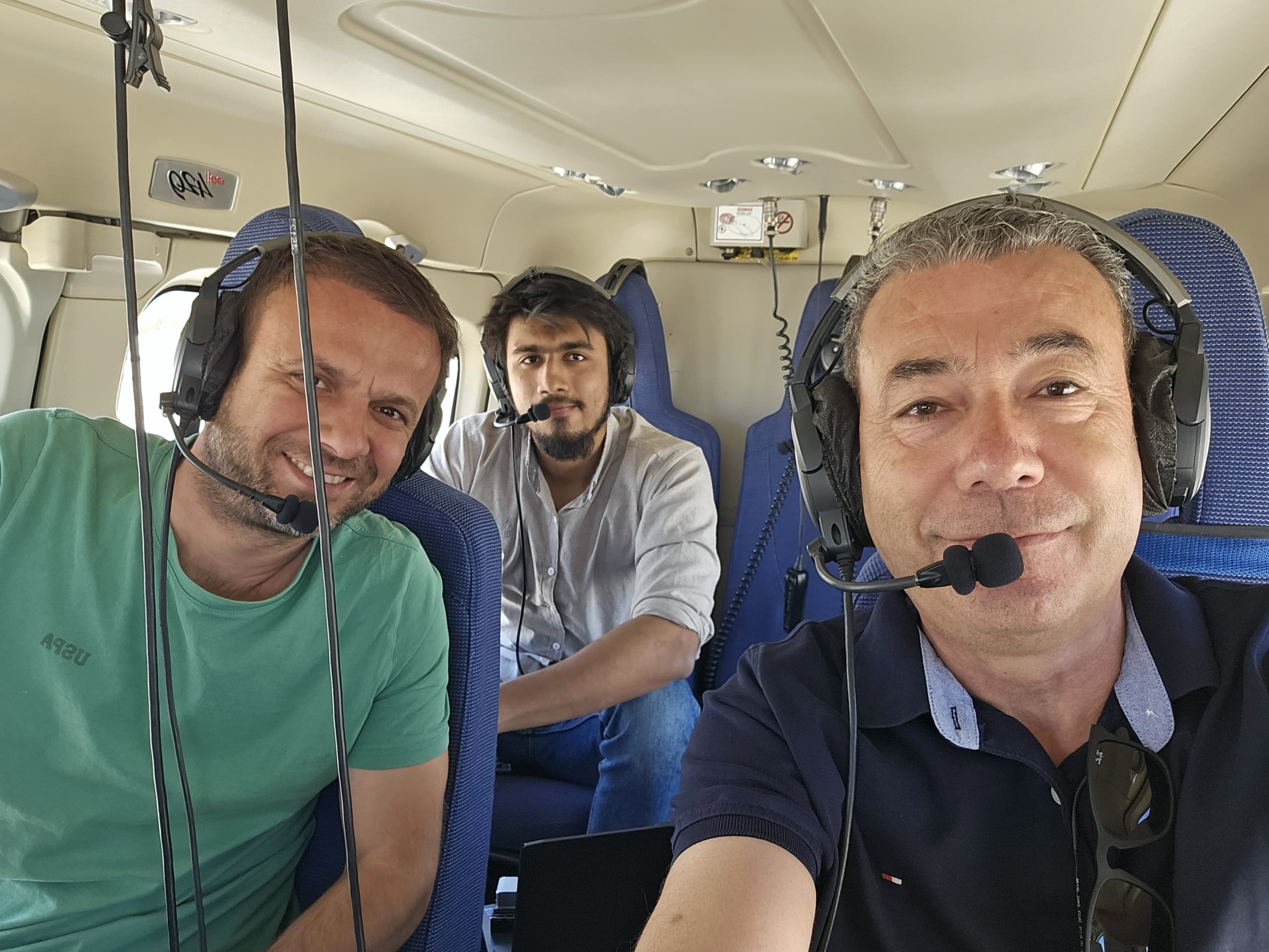 Founders and pilot at a flight test